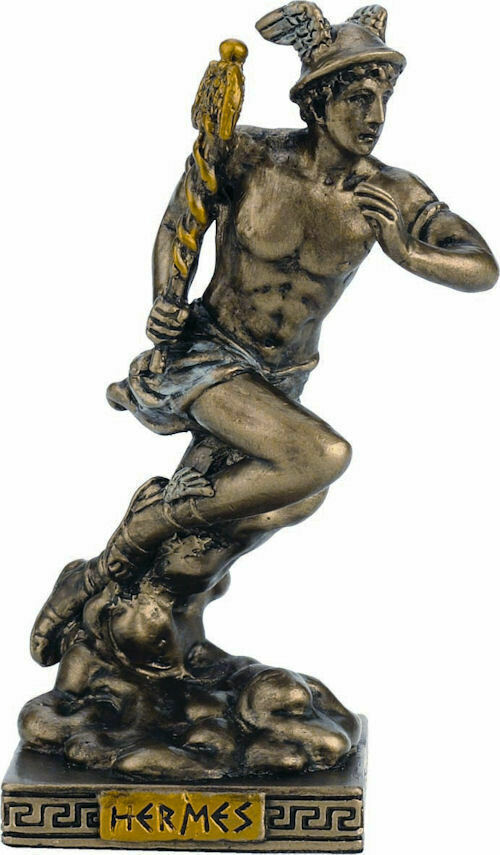 Greek /Roman Mythology God Hermes /Mercury Reisin Bronze miniature 8.7cm/3.4'NEW