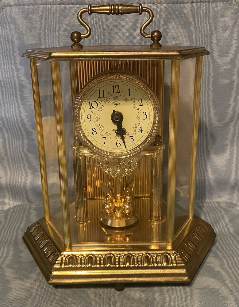 Vintage Rare Elgin Quartz Anniversary Mantle Clock