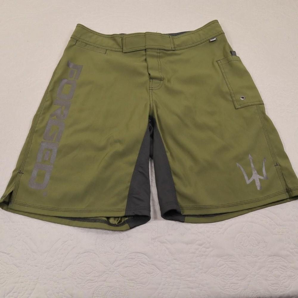 Forged Shorts Mens 34 Green Boardshort Swim Quick Dry Lightweight Training Gym