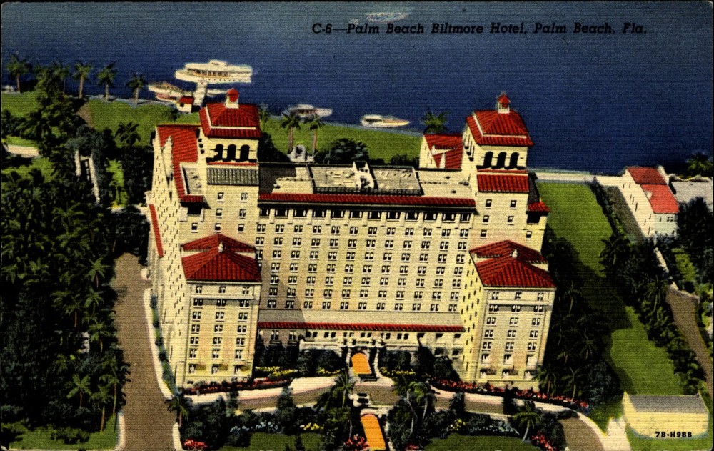 Palm Beach Biltmore Hotel ~ aerial view 1940s ~ Palm Beach Florida FL