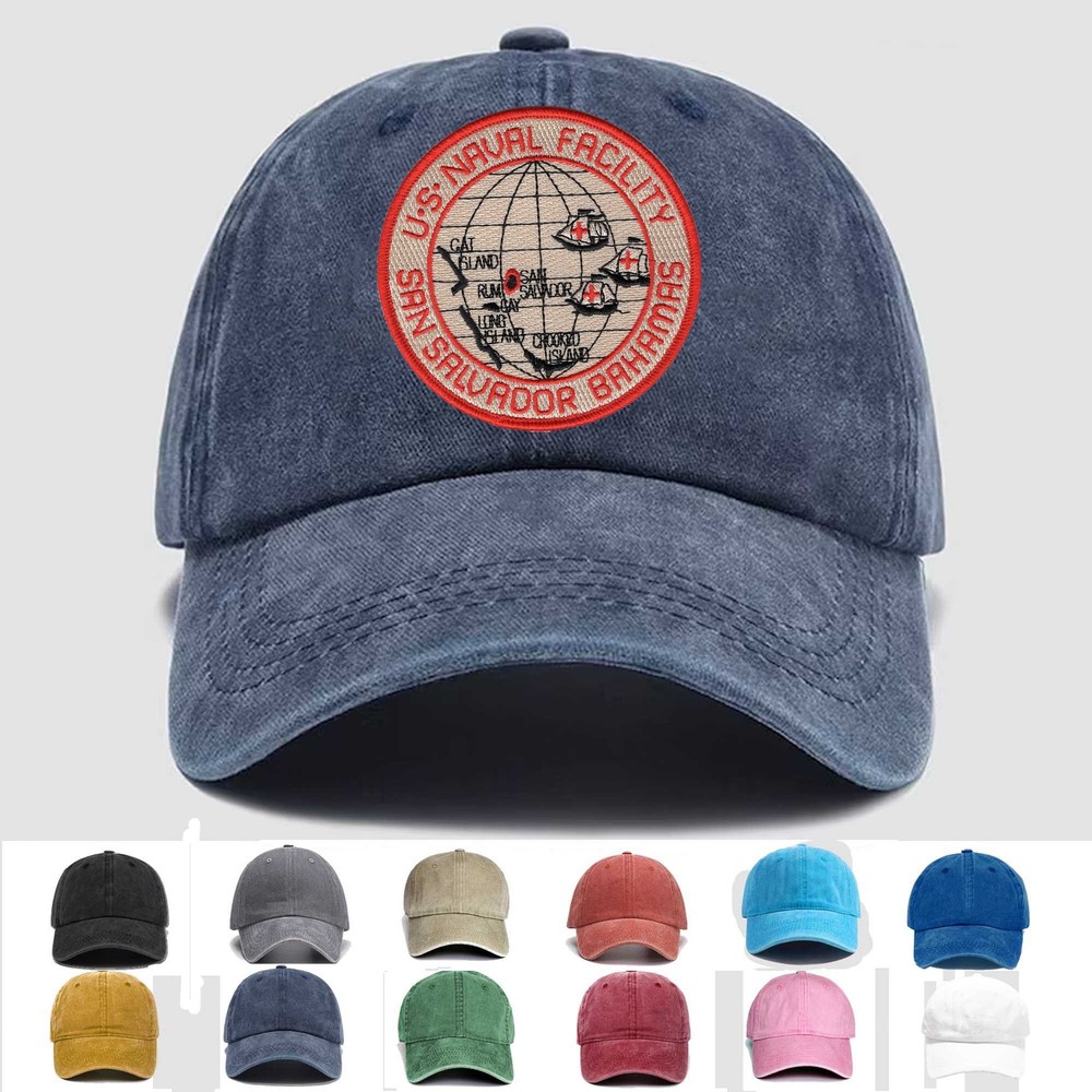 Custom Embroidered Hat Naval Facility San Salvador, Veteran Cap, Trucker Hat