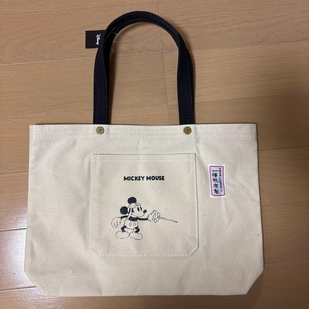 Ichizawa Canvas Disney Mickey Mouse Tote Bag Unused with Tags