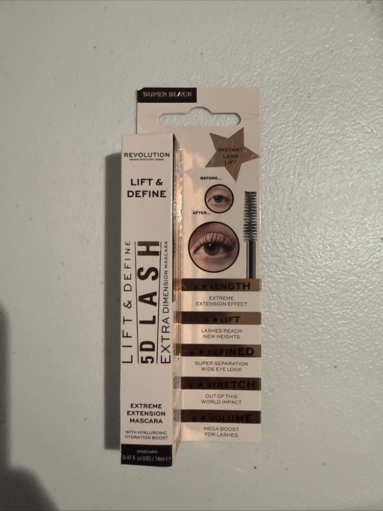 5D Mascara for Extreme Lift & Definition - Super Black Volumizing Lash Makeup