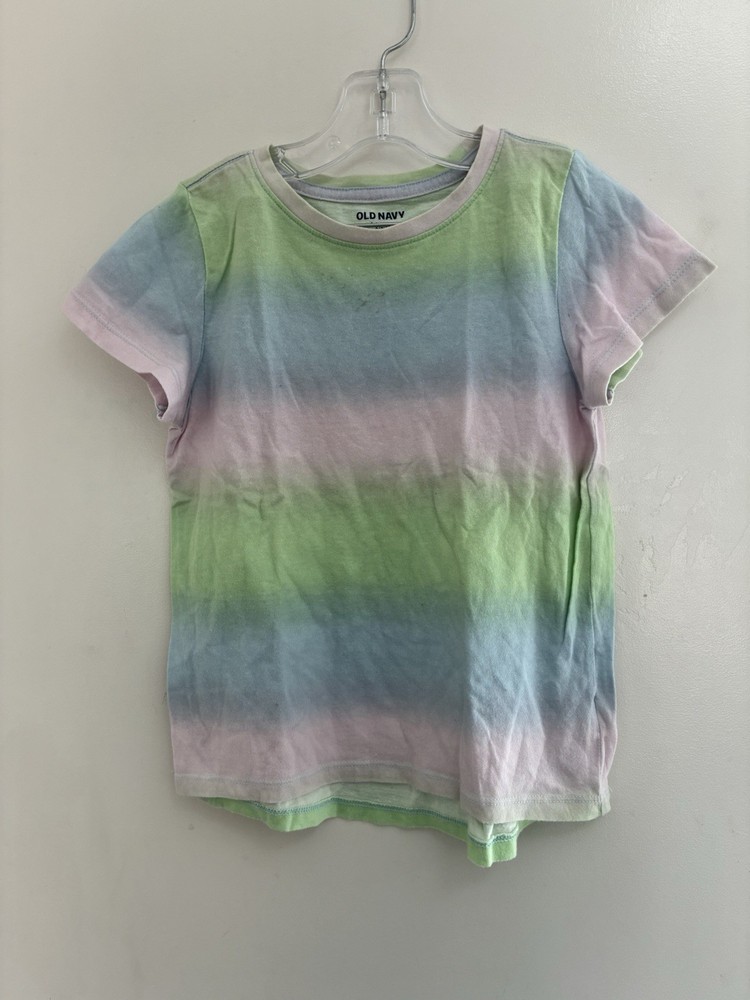 Old Navy Softest Tee Kids Girls Colorful Cotton Short Sleeve Shirt Blue Ombre S