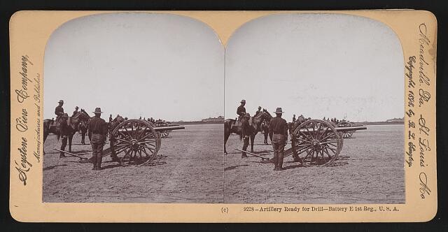 Photo:Battery E 1st Reg U.S.A. Artillery Drill 1898 Soldiers Cannon
