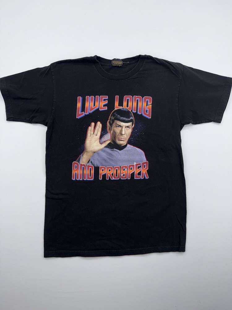 Vintage Star Trek Shirt Mens Medium Black Spock Y2K 2000s Movie Promo Tee
