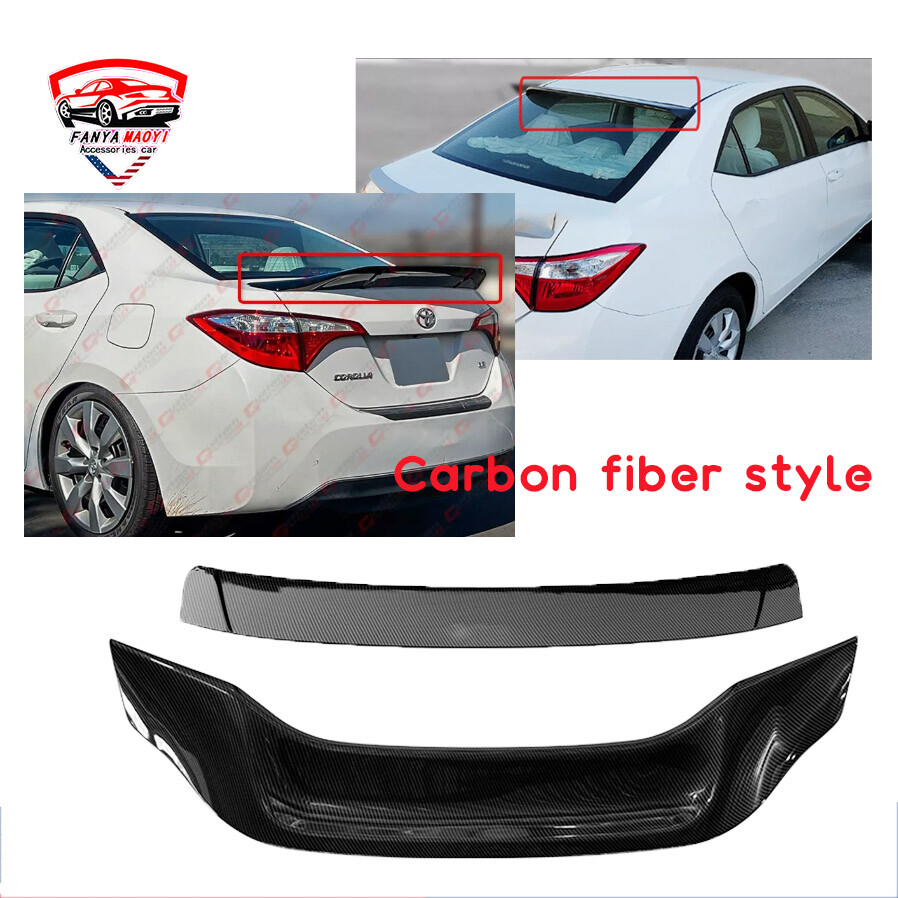 FOR 2014-19 TOYOTA COROLLA R STYLE HIGH KICK DUCKBILL TRUNK SPOILER + Roof Wing