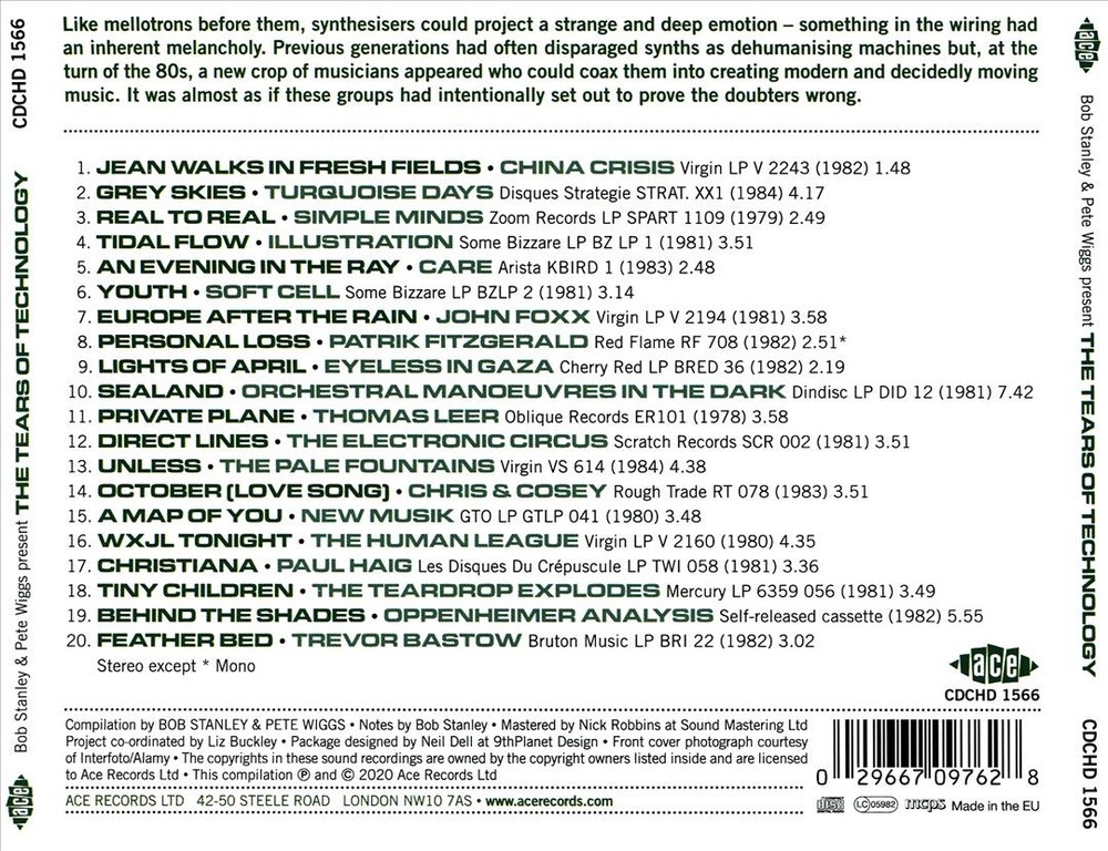 Various Artists Bob Stanley & Pete Wiggs Present The Tears Of Technology New Cd