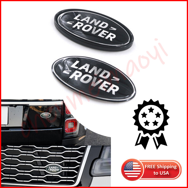 3D LAND ROVER Range Rover Evoque Tailgate+Grille Gloss Black Emblem Oval Badge