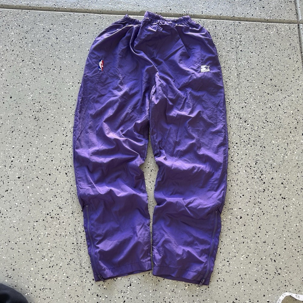 Starter Nba Nylon Basketball Purple Track Pants Men's Size L Vtg