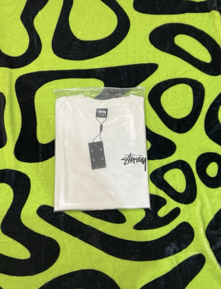 Stussy White T-Shirt Men's Size Small Graphic Logo