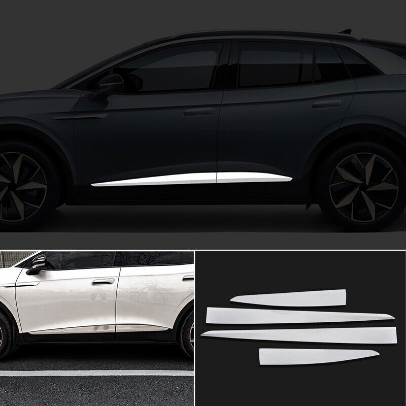 For Volkswagen ID.4 2021-2024 Silver Door Body Skirts Trim Panel Moulding Cover