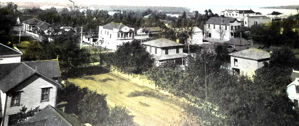 1909 Birds Eye View Antioch California Street Scene Postcard
