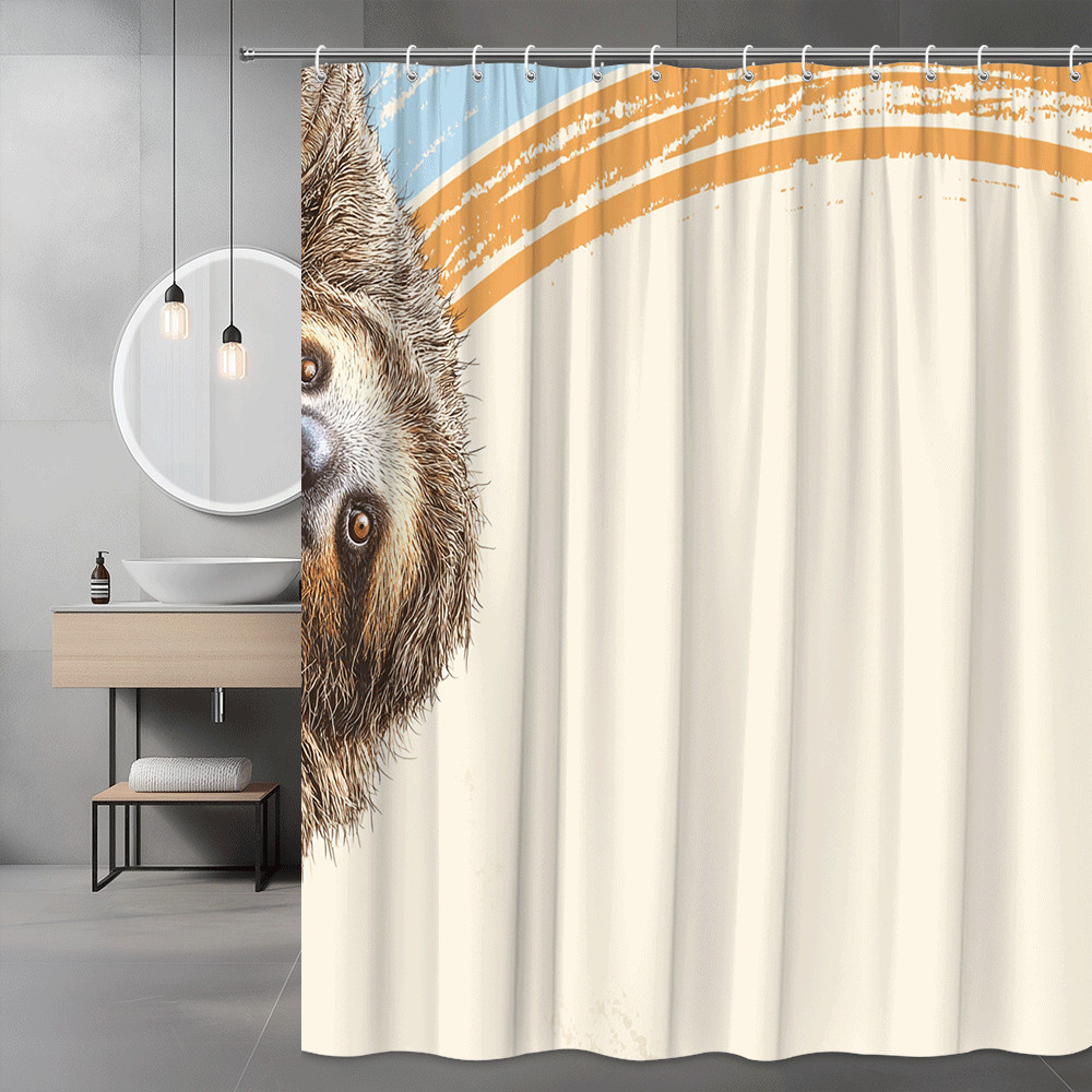 Sloth Rainbow Shower Curtain Animal Graphic Print