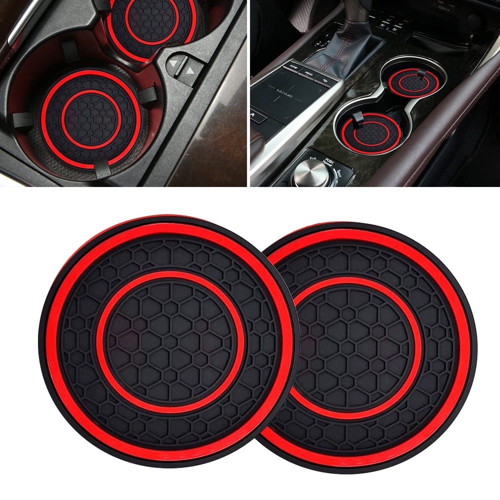 Car Cup Coasters - 2 Pack 2.75 Inch Diameter Universal Auto Anti Slip Cup Hol...