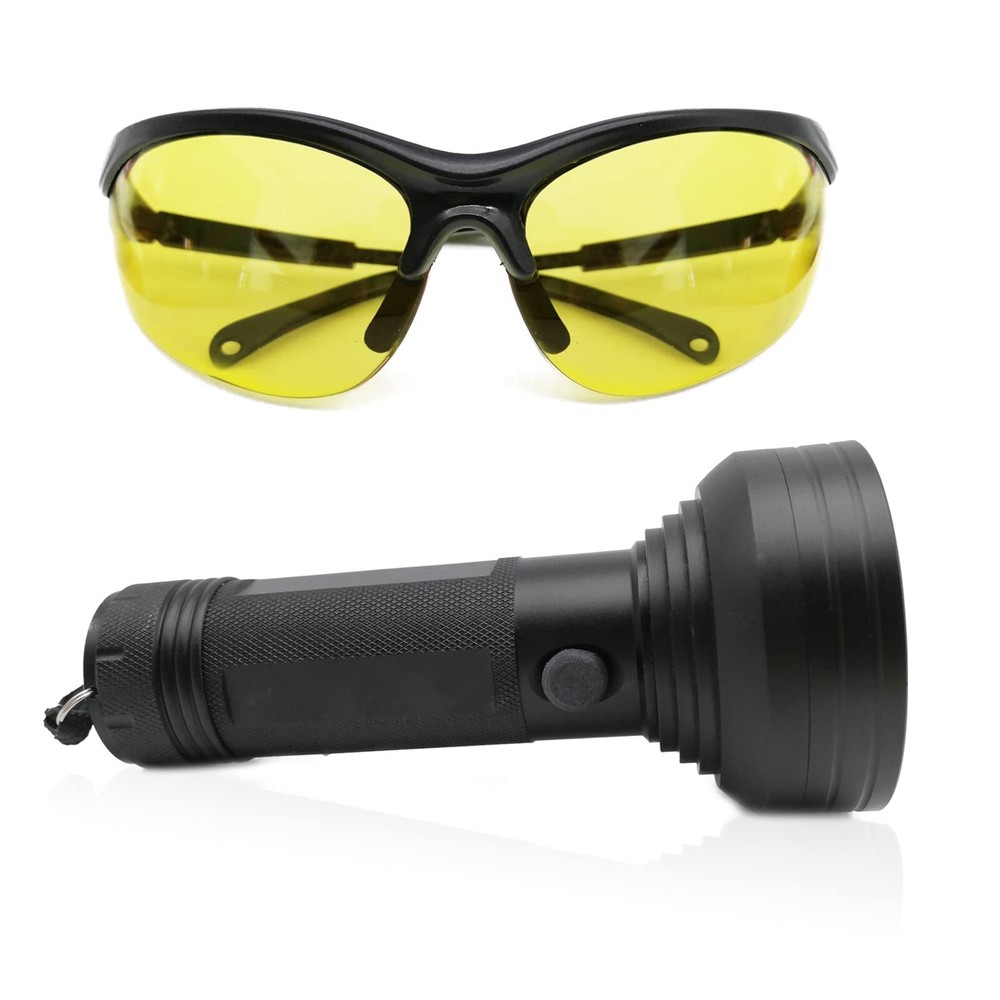 AC UV Oil Dye Leak Detection Kit Includes 68 LED Flashlight with UV Protectiv...-image