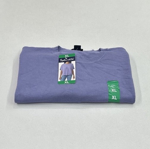 Splendid Women's Crew Neck Short Sleeve Tee, Blue, Size XL