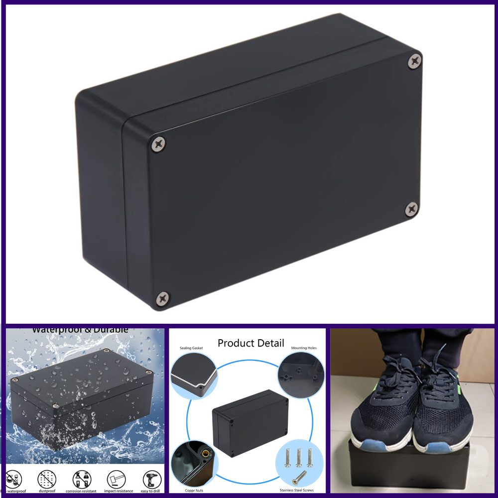 Project Box IP65 Waterproof Junction Box ABS Plastic Black Electrical Boxes DIY-image