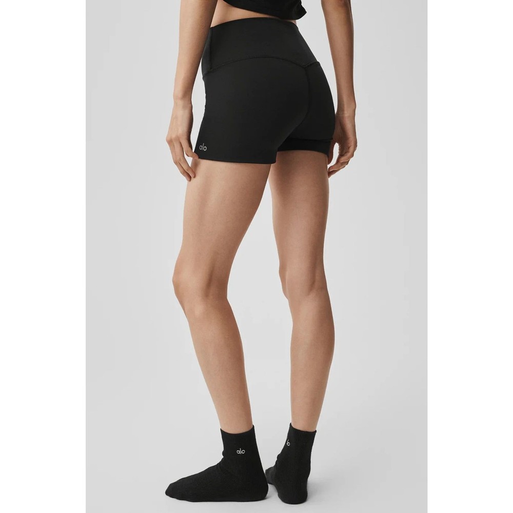 Alo Yoga Black Alosoft High-Waist Carefree Shorts Women's Size Small