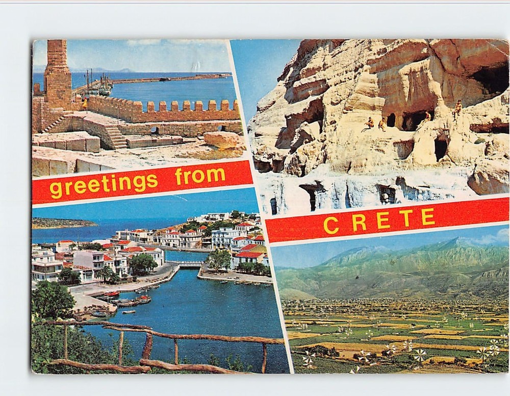 Postcard Scenes & Views Greetings from Crete Greece