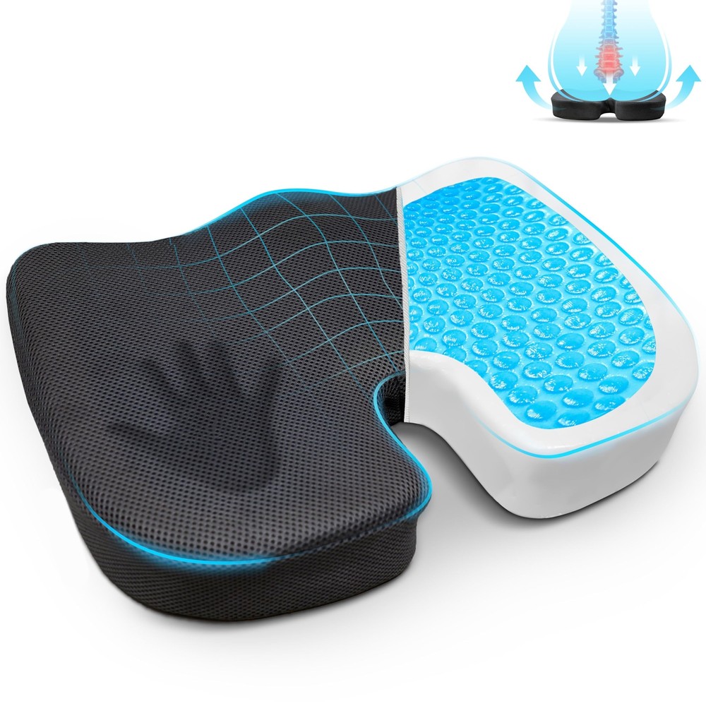 EcoNour Gel Seat Cushion for Pressure Relief | Office Chair Cushion for Sciat...