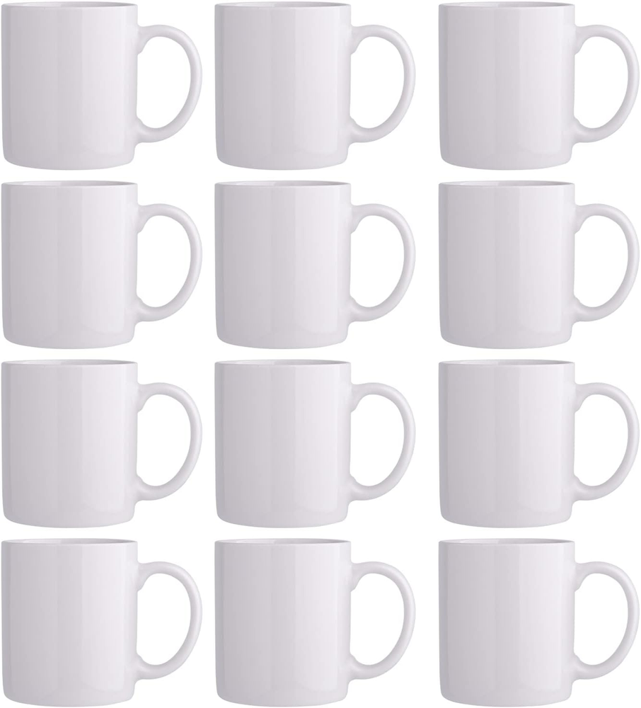 12 OZ off White Coffee Mugs, Ceramic Coffee Mugs with Large Handle for Man, Woma