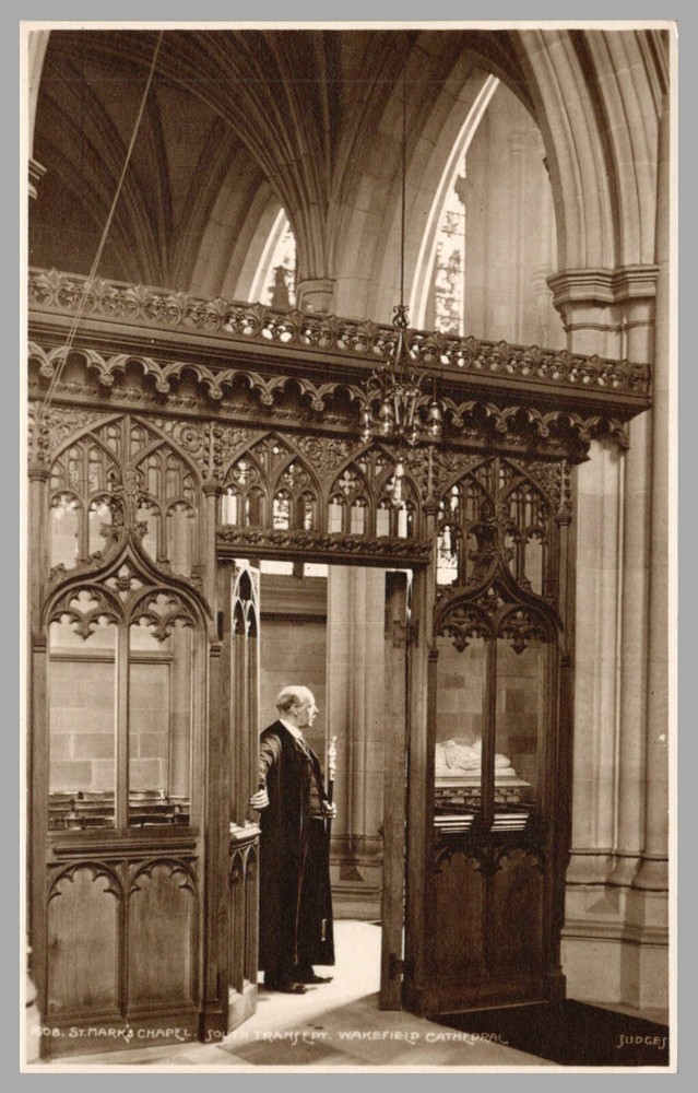 St. Mark's Chapel So. Transept Wakefield Cathedral United Kingdom RPPC Postcard
