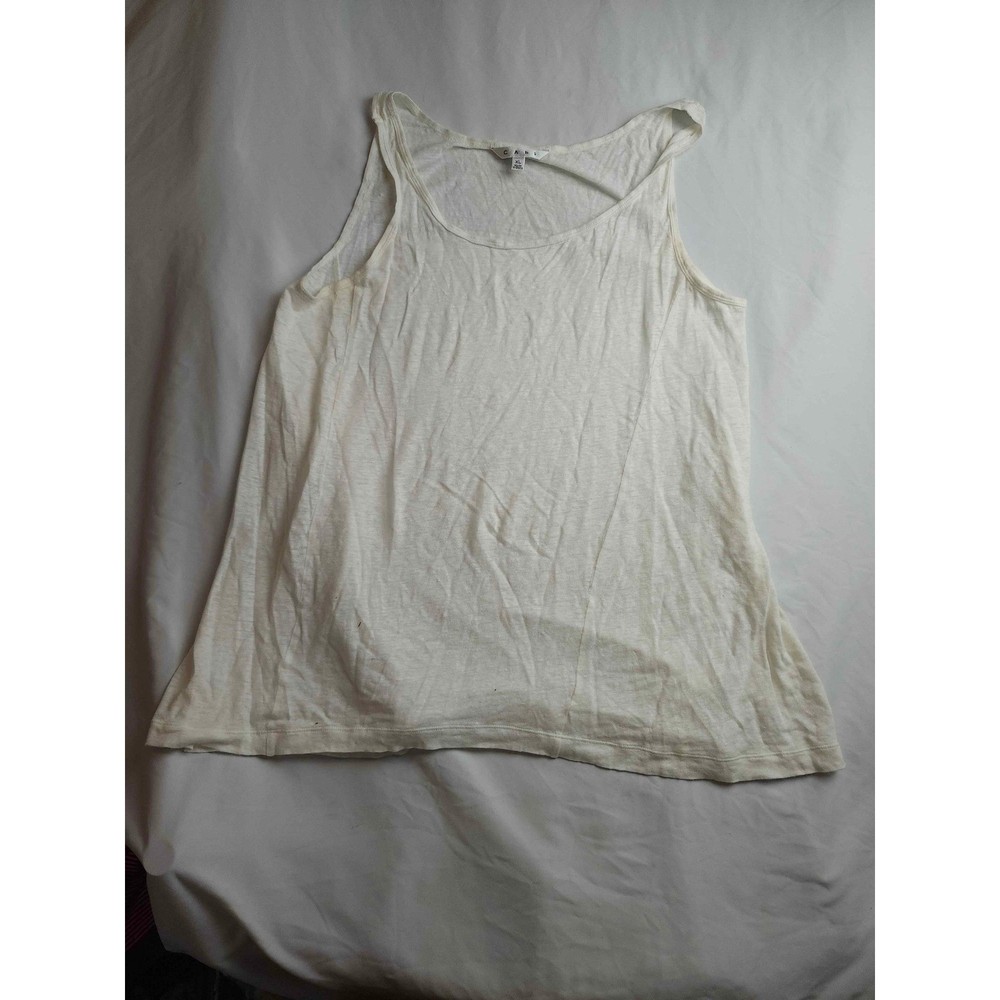 Cabi White 100% Linen Swing Tank Top Scoop Neck Sleeveless Style Mens XL