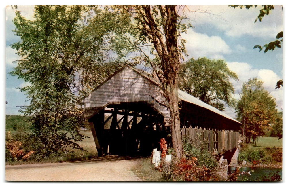 Covered Bridge, Parsonfield, Porter, Maine, George French, Mike Postcard