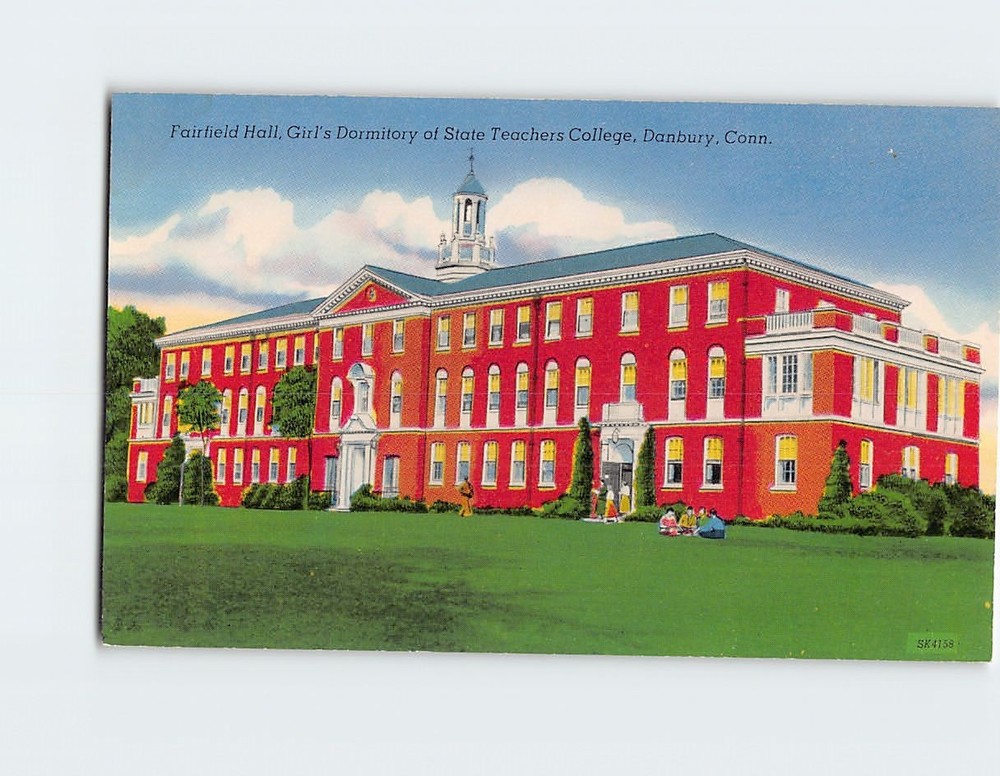Postcard Fairfield Hall Girl's Dormitory of State Teachers College Connecticut