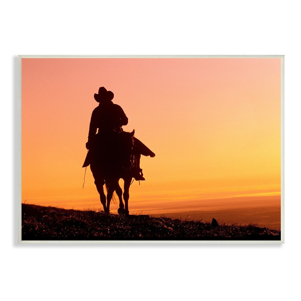 Stupell Woman Riding Horse Silhouette Southwestern Sunset