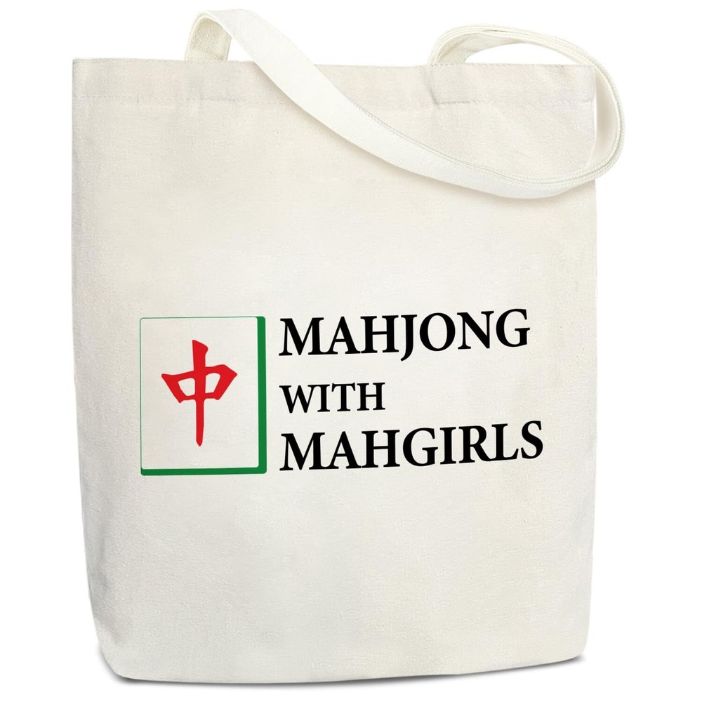 Mahjong Shoulder Bag - Mahjong With Mahgirls Aesthetic Canvas Tote Bag Handba...