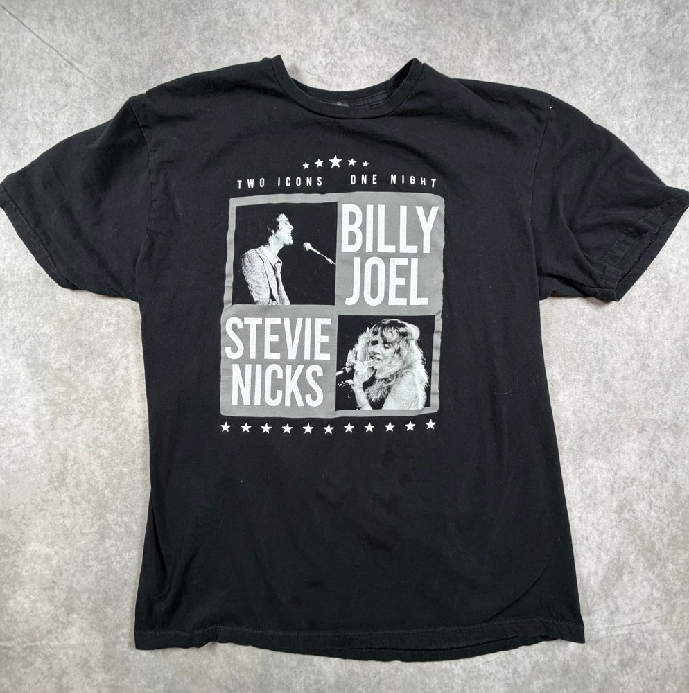 Billy Joel Stevie Nicks Two Icons One Night Tour Shirt Black XL