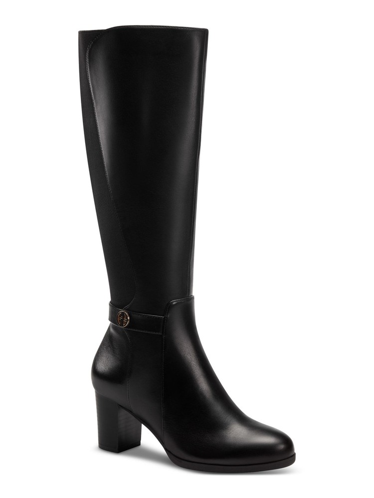 GIANI BERNINI Womens Black Buckled Strap Mia Leather Riding Boot 9.5 M
