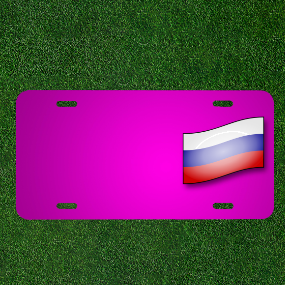 Custom Personalized Car License Plate With Add Names To Russia Country Flag