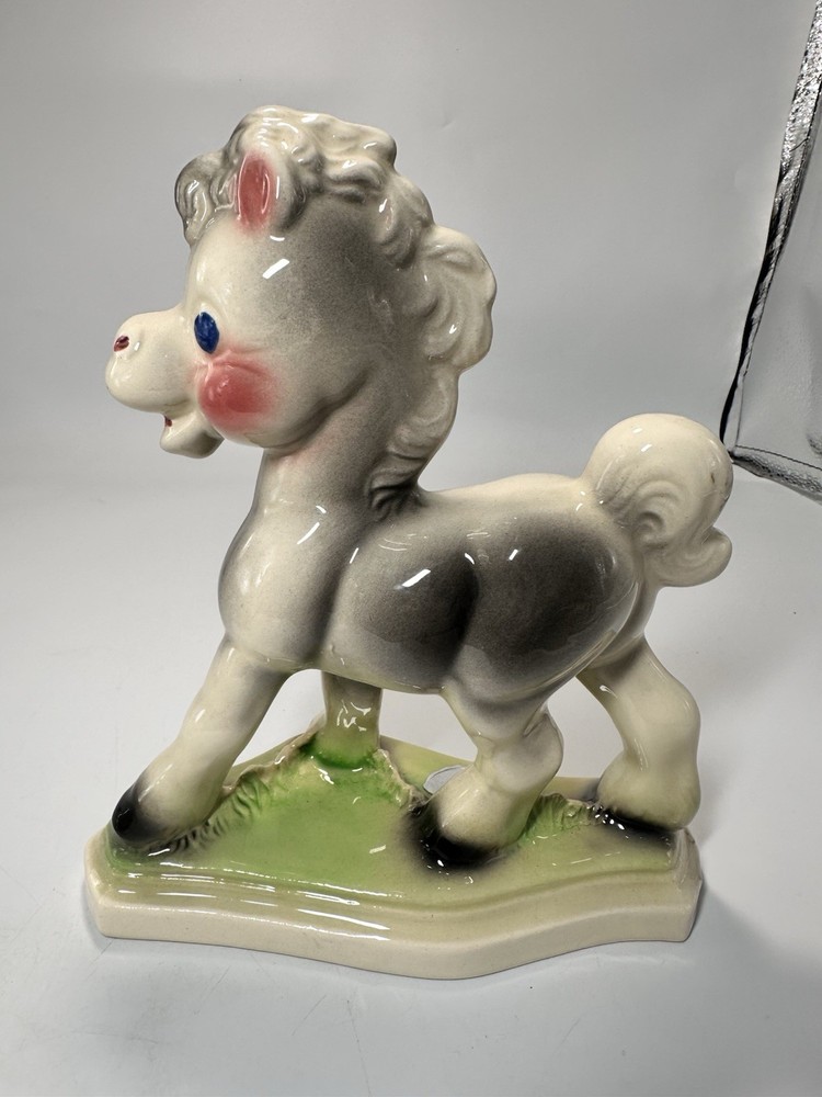 #28U Vintage Rempel Diamond Pottery Frisky Pony Figurine 1950's