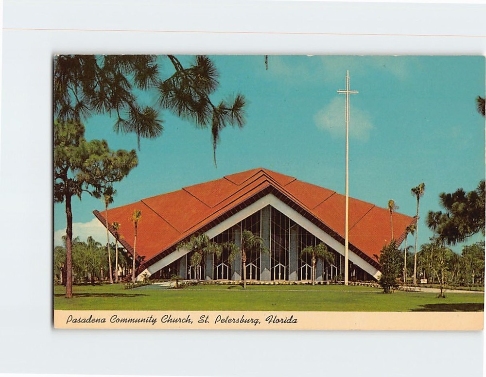Postcard Pasadena Community Church St. Petersburg Florida USA