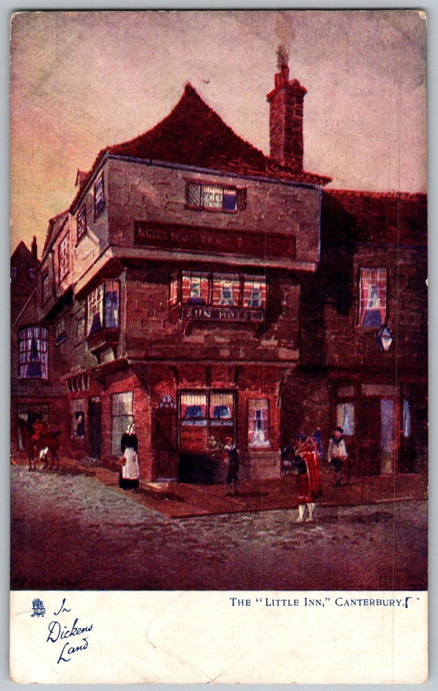 Antique Postcard The Little Inn Dickens Canterbury, England 1910s