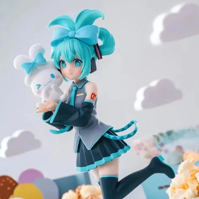 17cm Hatsune Miku Figure Miku With Cinnamoroll Anime Figure Pvc Statue.