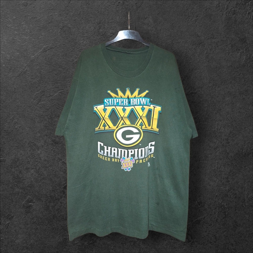 Men's Vintage 1997 Green Bay Packers Super Bowl Champions Stitch T-shirt, XL