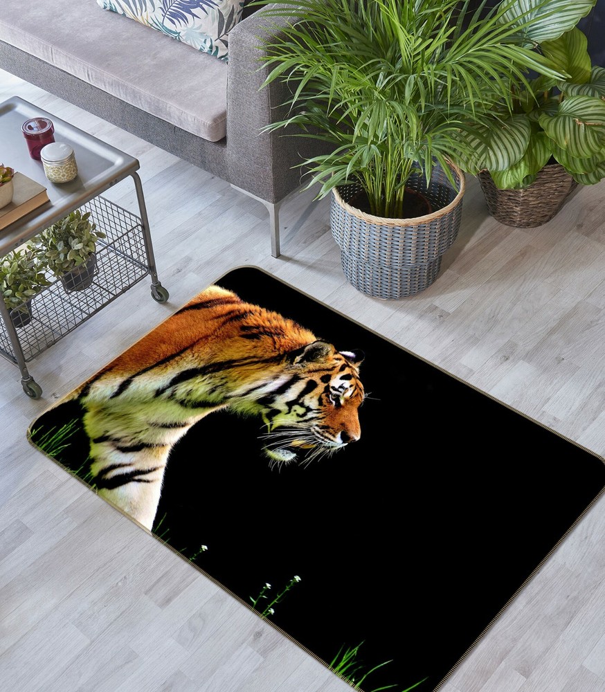 3D Tiger Grass O3226 Animal Non Slip Rug Mat Elegant Photo Carpet Fay