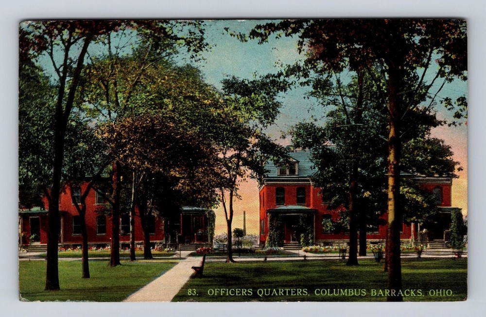 Columbus OH-Ohio, Officers Quarters, Antique, Vintage c1914 Souvenir Postcard