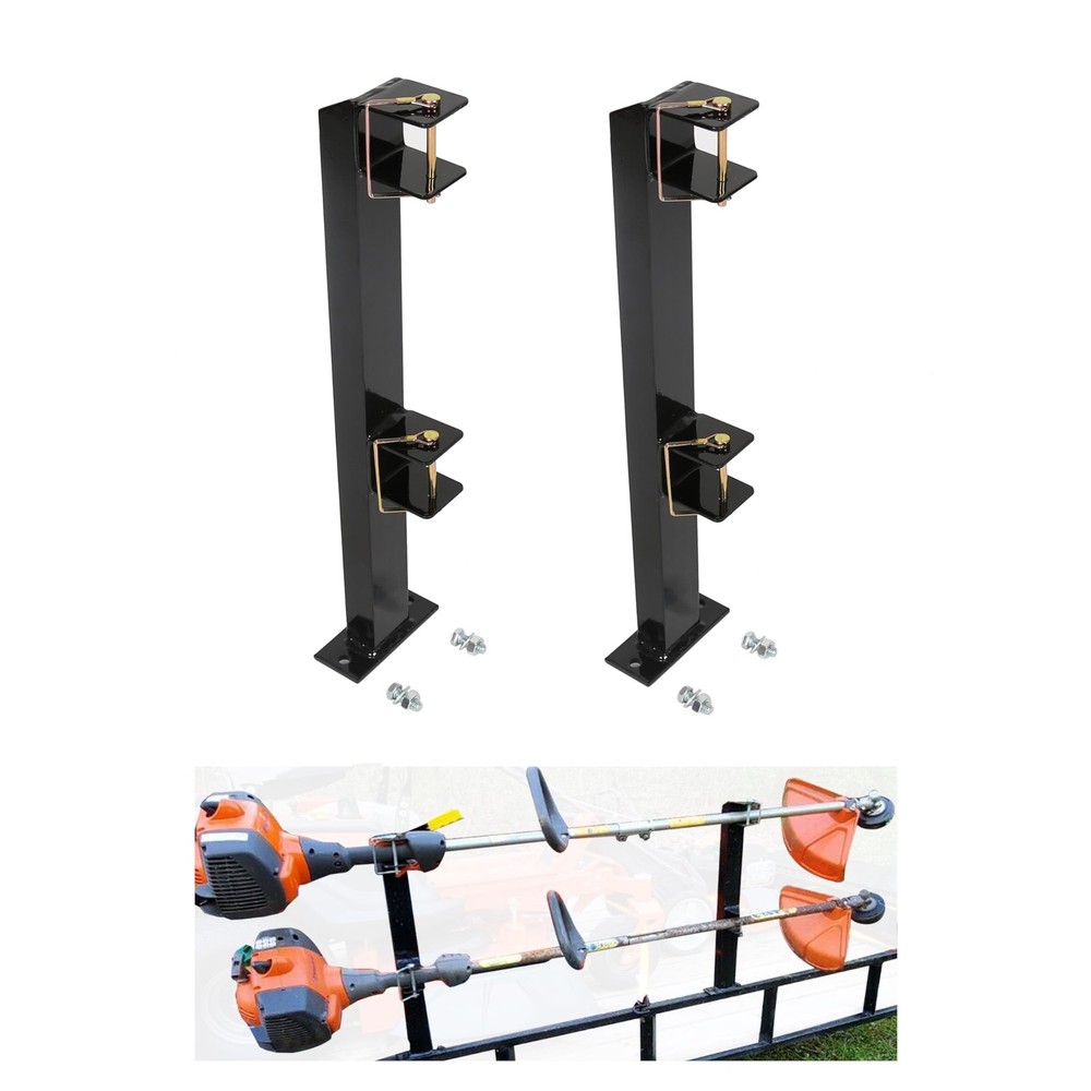 ECOTRIC 2-Place Weeder Trimmer Rack Holder for Trailer or Truck Storage