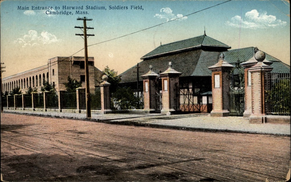 Harvard Stadium Soldiers Field Cambridge Massachusetts vintage postcard p429