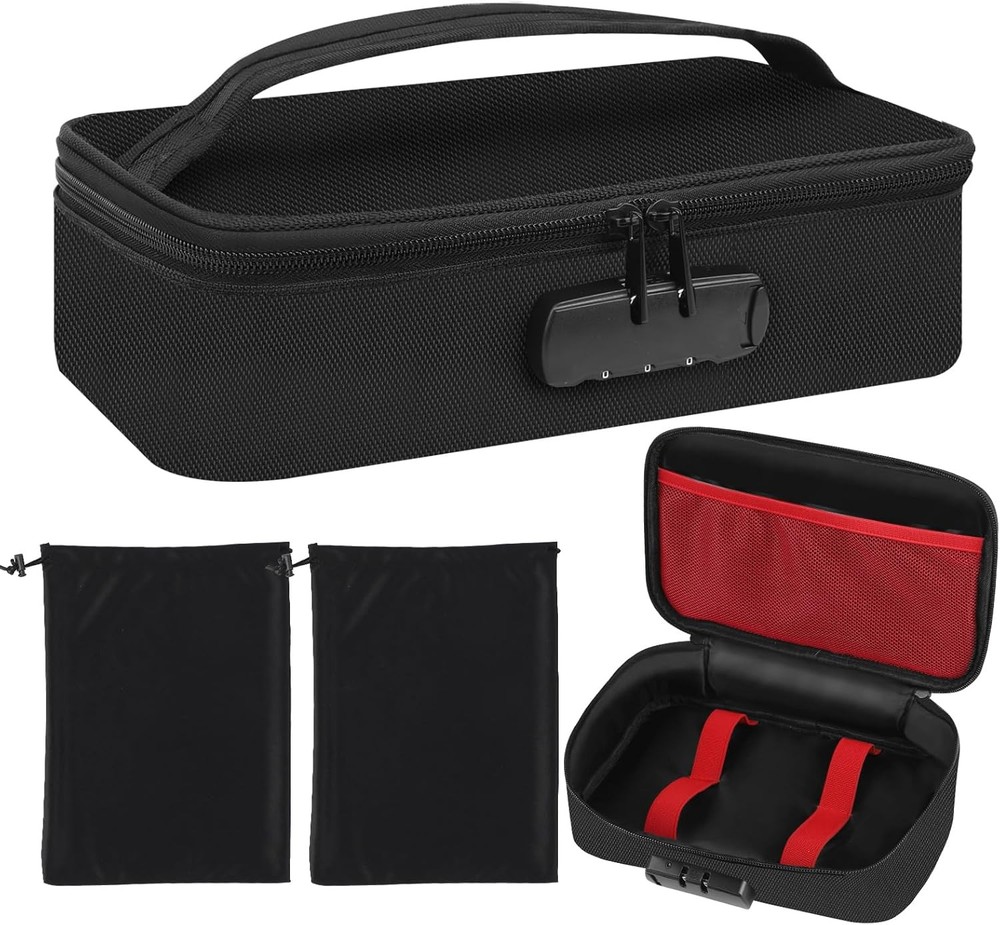 Discreet Lockable Storage Toy Bag Box Organizer Container Large, black