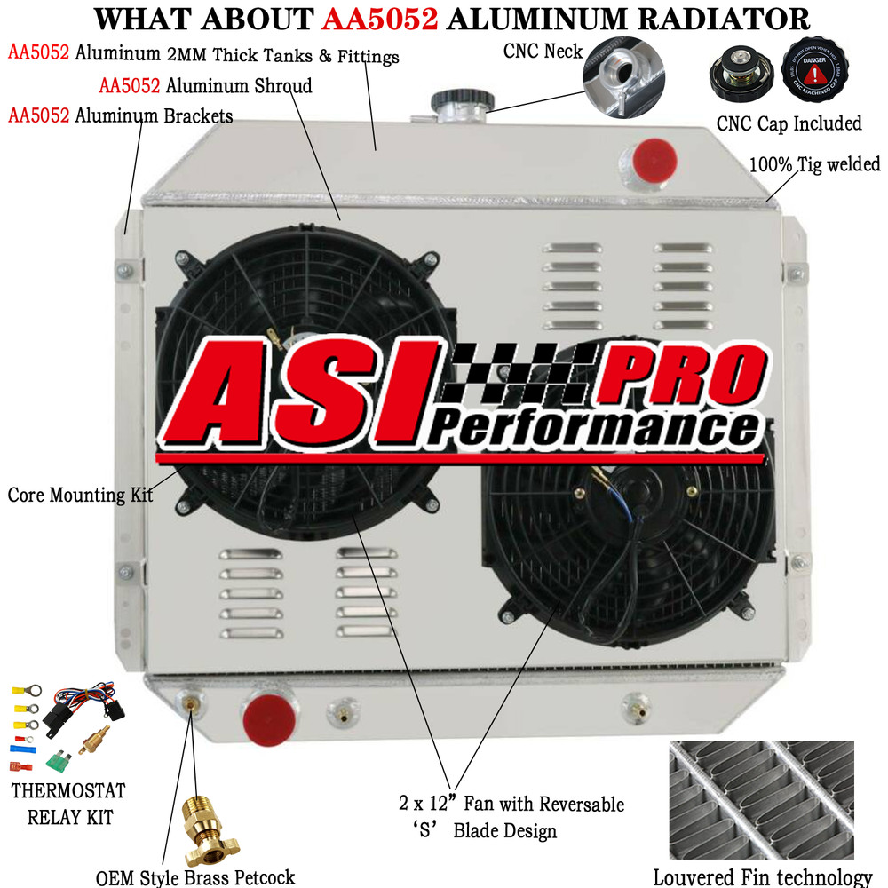 3 Row Radiator Shroud Fan Relay for 1966-1979 Ford F100 F150 F250 F350 Bronco AT