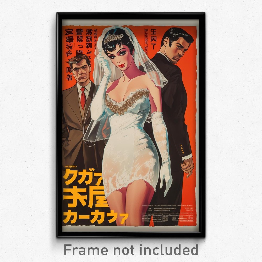 Chinese Film Poster - Man in Embarrassed Pose with Glorious Bodystocking Print