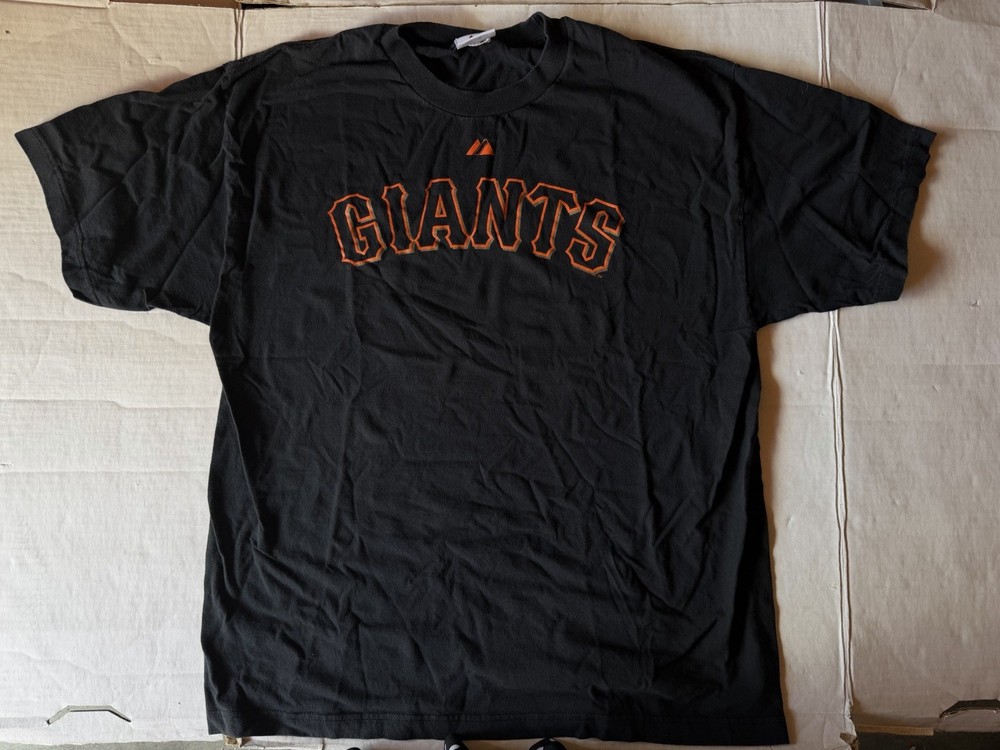 Majestic San Francisco Giants T Shirt XL Black Tim Lincecum Short Sleeve Cotton