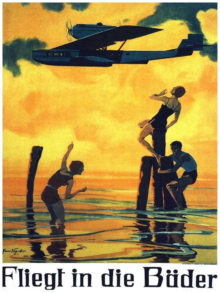 7763.Decoration Poster.Home Room wall interior design.Aviation.Swimming beach