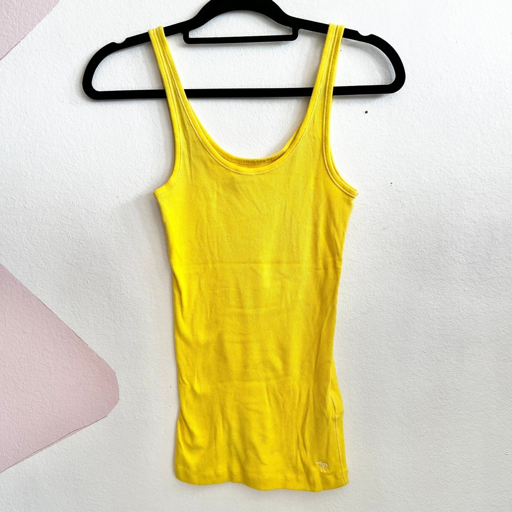 Abercrombie & Fitch Y2K Ribbed Long Line Stretchy Tank Top Layering Preppy